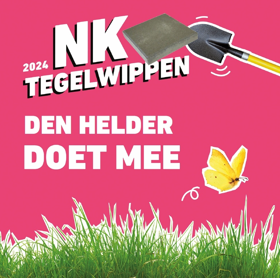 Afbeelding met tekst: NK Tegelwippen 2024 Den Helder doet mee