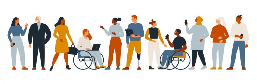 Tekening van diverse personen