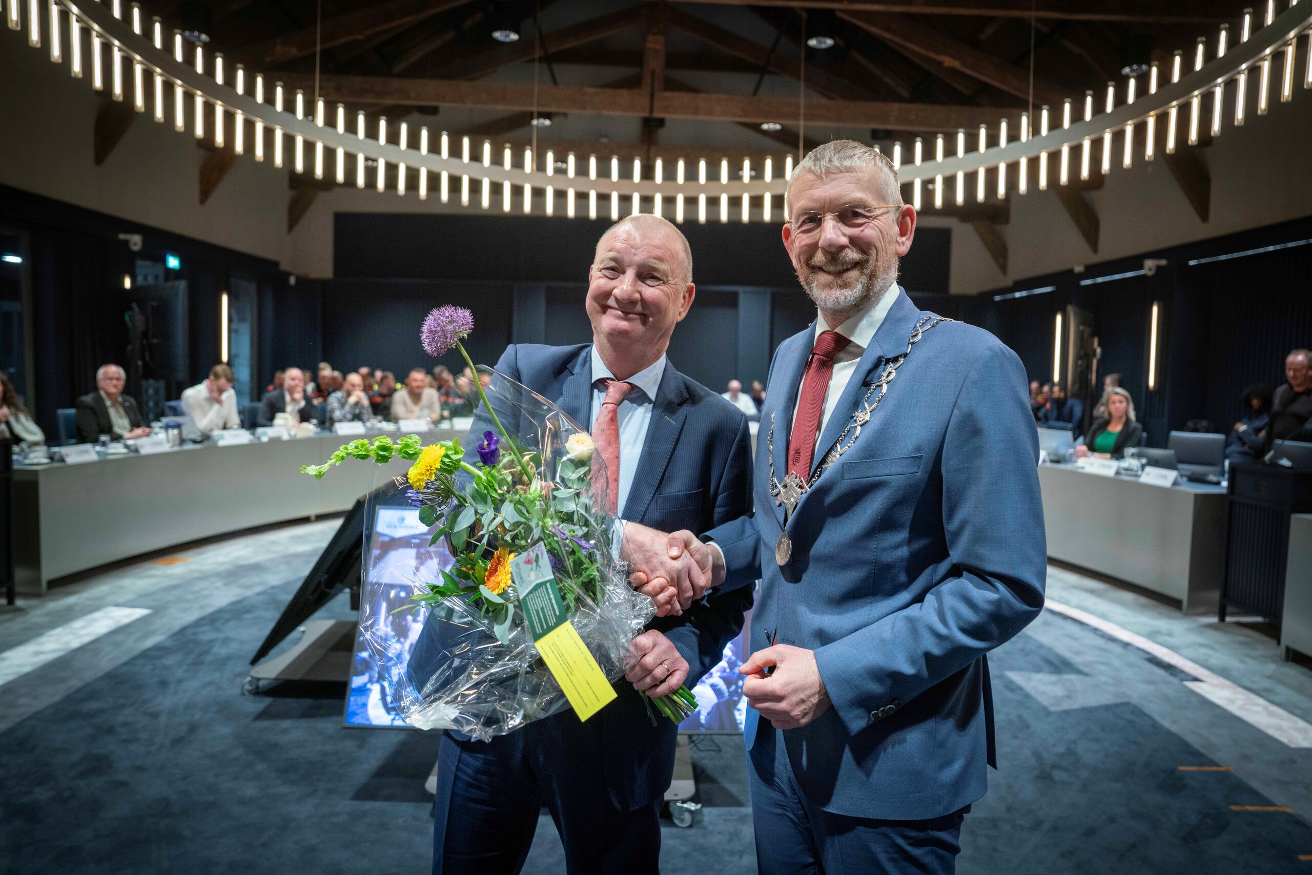 Wethouder Odd Wagner en burgemeester Jan de Boer