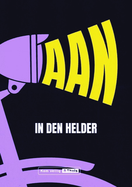 Poster met tekening van fiets en tekst Zet 'm aan in Den Helder