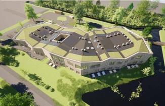 Ontwerp Prinses Margrietschool – 3d bovenaanzicht zuid-oost zijde